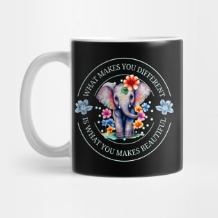 autism awareness day 2023 cute colorful baby elephant Mug